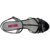 svart lakklær 6 cm KITTEN-06 store størrelser sandaler dame