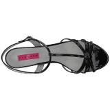 svart lakkl�r 6 cm KITTEN-06 store st�rrelser sandaler dame