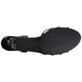 svart lakklær 6 cm KITTEN-06 store størrelser sandaler dame