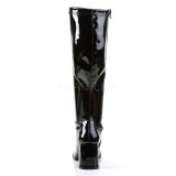 svart lakklær 7,5 cm GOGO-300WC damestøvler til brede lægge