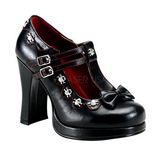 svart matt 10,5 cm CRYPTO-06 gothic pumps sko dame platå