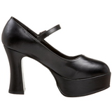 svart matt 11 cm MARYJANE-50 Mary Jane plat� pumps h�y h�l