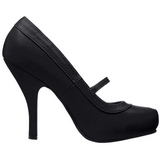 svart matt 12 cm retro vintage CUTIEPIE-02 mary jane pumps med skjult plat�