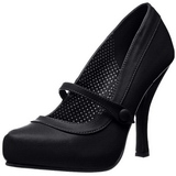 svart matt 12 cm retro vintage CUTIEPIE-02 mary jane pumps med skjult plat�