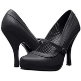 svart matt 12 cm retro vintage CUTIEPIE-02 mary jane pumps med skjult plat�