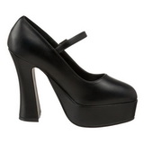 svart matt 13 cm DOLLY-50 h�ye pumps damesko til menn