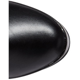 svart matt 13 cm ELECTRA-3028 lårhøye støvler til menn