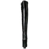 svart matt 13 cm ELECTRA-3050 lårhøye støvler