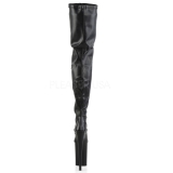 svart matt 23 cm PLEASER INFINITY-4000 overknee st�vler plat�