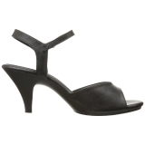 svart matt 8 cm BELLE-309 dame sandaletter lavere hæl
