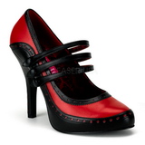 svart rød 11,5 cm rockabilly TEMPT-10 høye damesko med hæl
