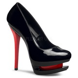 svart rød 15 cm BLONDIE-685 dame pumps sko stiletthæl