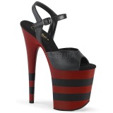 svart rød 20 cm FLAMINGO-809SR pleaser høye hæler for kvinner