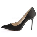 svart satin 10 cm CLASSIQUE-20 store st�rrelser stilettos sko