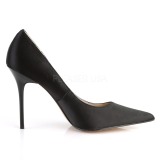 svart satin 10 cm CLASSIQUE-20 store st�rrelser stilettos sko