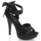 svart satin 13 cm COCKTAIL-568 høyhælte sandaler sko