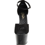 svart satin 18 cm Pleaser ADORE-768 platå høye hæler sko