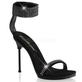 svart strass 12 cm CHIC-40 høye kvinner sko med stilett hæler