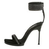 svart strass 12 cm CHIC-40 høye kvinner sko med stilett hæler