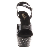svart strass 15 cm STARDUST-609 h�ye damesko med h�l