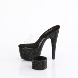 svart strass 18 cm BEJEWELED-712RS pleaser h�ye h�ler med ankelmansjett