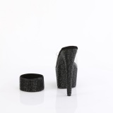 svart strass 18 cm BEJEWELED-712RS pleaser h�ye h�ler med ankelmansjett