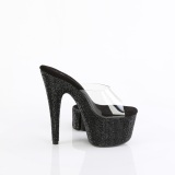 svart strass 18 cm BEJEWELED-712RS pleaser h�ye h�ler med ankelmansjett