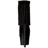 svart suede 18 cm ADORE-1019 h�ye ankelst�vletter med frynser til dame