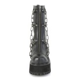 svart vegan 12 cm ASSAULT-66 lolita plat� ankelst�vletter med blokkh�l for kvinner