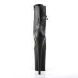 svart vegan 23 cm INFINITY-1020 ekstremt ankelst�vletter h�ye h�ler - plat� st�vletter