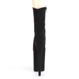svart vegan 23 cm INFINITY-1020FS ekstremt ankelst�vletter h�ye h�ler - plat� st�vletter