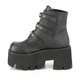 svart vegan 9 cm ASHES-55 demoniacult ankelst�vletter plat�