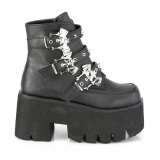 svart vegan 9 cm ASHES-55 demoniacult ankelst�vletter plat�