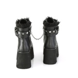 svart vegan 9 cm ASHES-57 lolita plat� ankelst�vletter med blokkh�l for kvinner