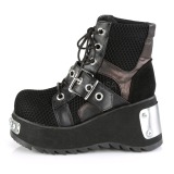 svart vegan 9 cm SCENE-53 lolita ankelst�vletter plat�