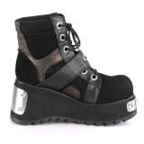 svart vegan 9 cm SCENE-53 lolita ankelst�vletter plat�