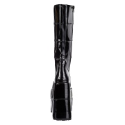 svart vinyllær 18 cm STACK-301 demonia støvler - unisex cyberpunk støvler