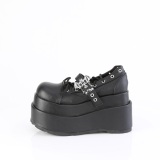 svarte 11,5 cm BEAR-23 emo maryjane sko - plat�sko med spenne