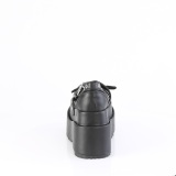 svarte 11,5 cm BEAR-23 emo maryjane sko - plat�sko med spenne