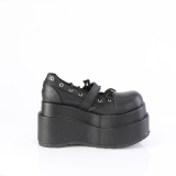 svarte 11,5 cm BEAR-23 emo maryjane sko - plat�sko med spenne