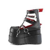 svarte 11,5 cm BEAR-28 emo maryjane sko - plat�sko med spenne