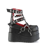 svarte 11,5 cm BEAR-28 emo maryjane sko - plat�sko med spenne