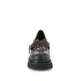 svarte 6,5 cm RENEGADE-56 emo maryjane sko - plat�sko med spenne