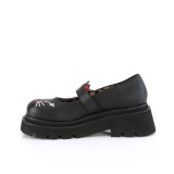 svarte 6,5 cm RENEGADE-56 emo maryjane sko - plat�sko med spenne