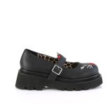 svarte 6,5 cm RENEGADE-56 emo maryjane sko - plat�sko med spenne
