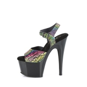 svarte h�ye h�ler 18 cm ADORE-708N-LTP JELLY-LIKE strekkmateriale plat� h�ye h�ler