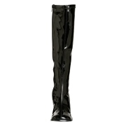 svarte lakkst�vler 7,5 cm GOGO-300 h�ye h�ler damest�vler til menn