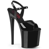 svarte plat�sandaler 20 cm NAUGHTY-809 h�yh�lte sandaler
