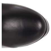 svarte plat�st�vler 13 cm - 70 tallet st�vler hippie disco vinylboots - kneh�ye plat�boots