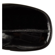 svarte vinyl lårhøye støvler 7,5 cm - 70 tallet hippie disco gogo - lårhøye boots